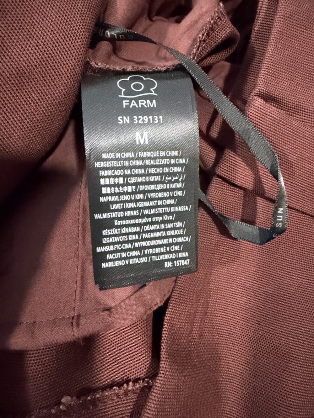 Farm Rio High-Waist Pleated Brown Women's Trousers Size M NWT - Picture 10 of 12